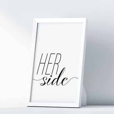 Her Side A4 A3 A2 - Vintage Wall Art Home Decor - Kuzi Tees