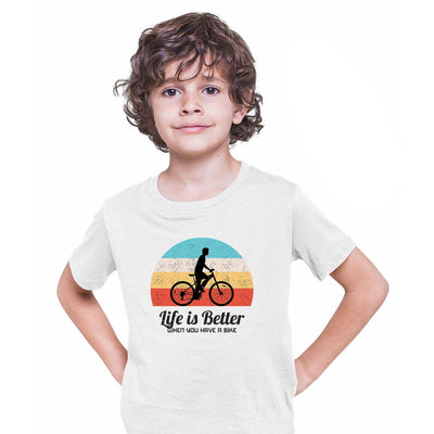 Cycling T-Shirt Life is better when you have a Bike Bicycle Racer Road T-shirt for Kids - Kuzi Tees