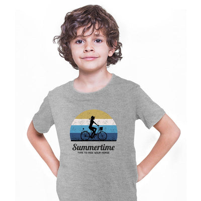 Cycling T-Shirt Summertime - Time to Ride Bicycle Racer Road T-shirt for Kids - Kuzi Tees