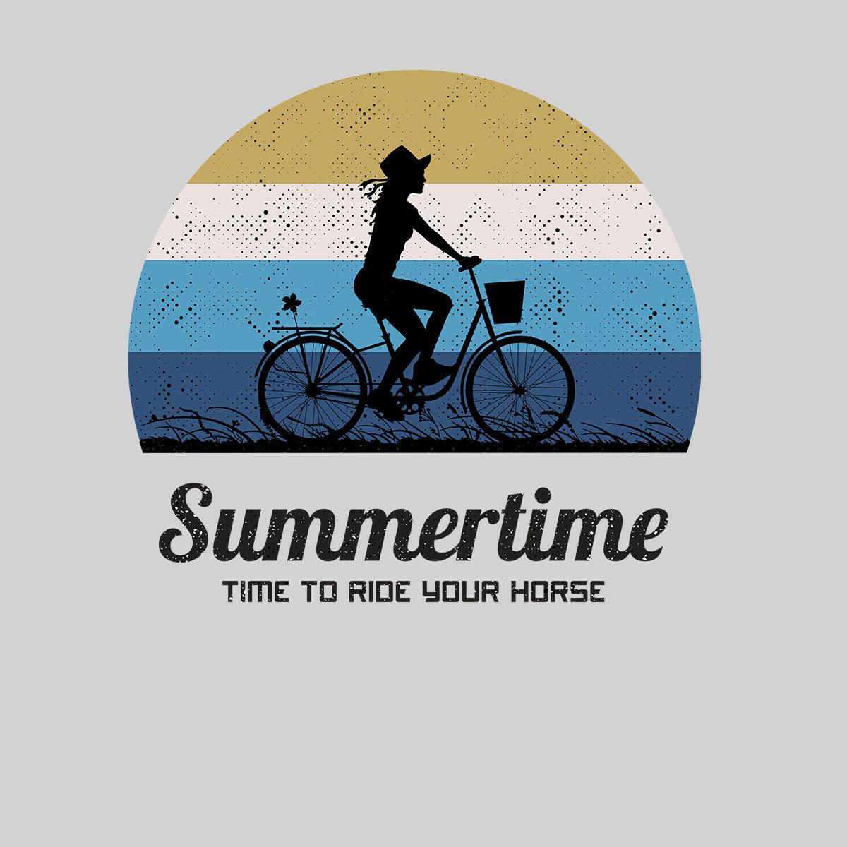 Cycling T-Shirt Summertime - Time to Ride Bicycle Racer Road Adult Unisex T-Shirt - Kuzi Tees