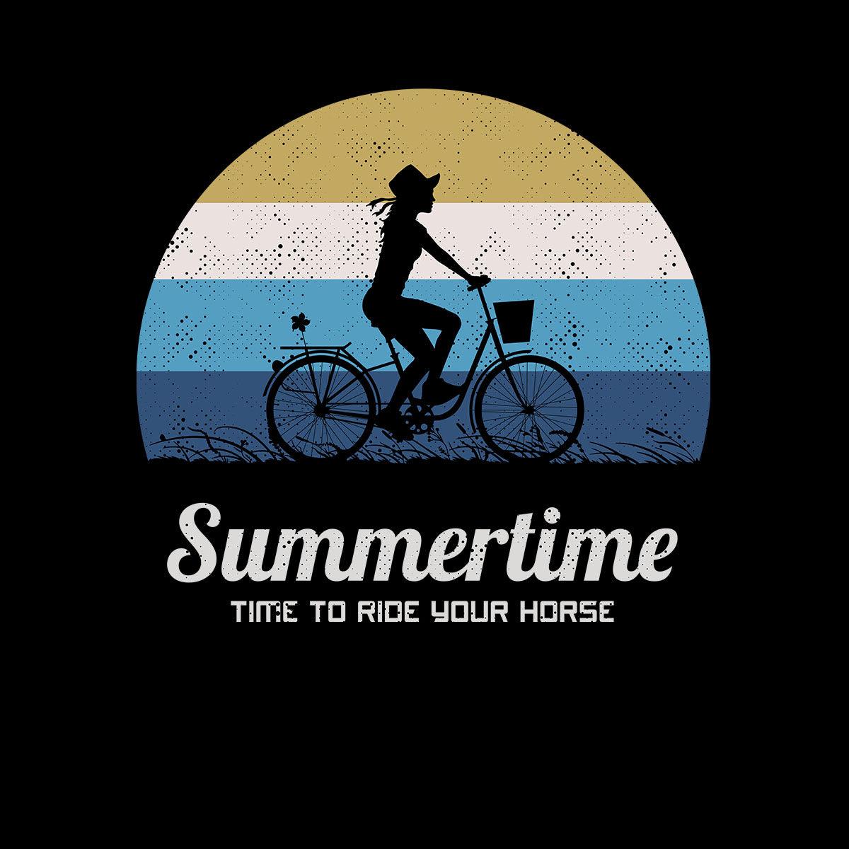 Cycling T-Shirt Summertime - Time to Ride Bicycle Racer Road Adult Unisex T-Shirt - Kuzi Tees