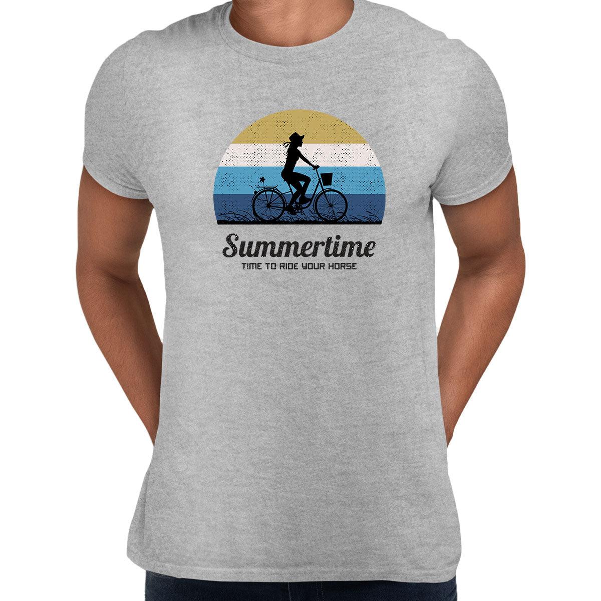 Cycling T-Shirt Summertime - Time to Ride Bicycle Racer Road Adult Unisex T-Shirt - Kuzi Tees