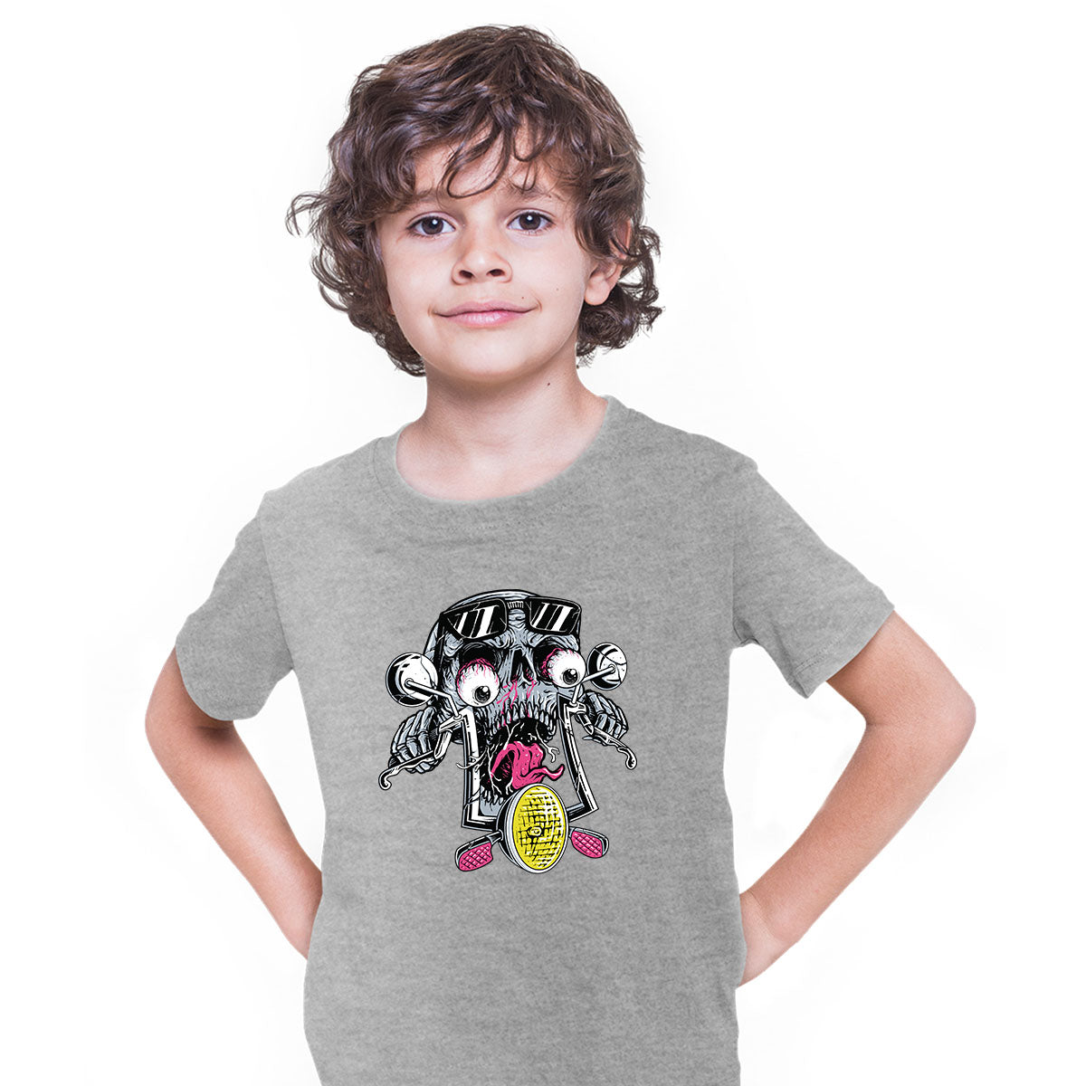 Skull Bike Biker Motorbike Motorcycle Enthusiast Custom Bike Kid's Tee - Kuzi Tees