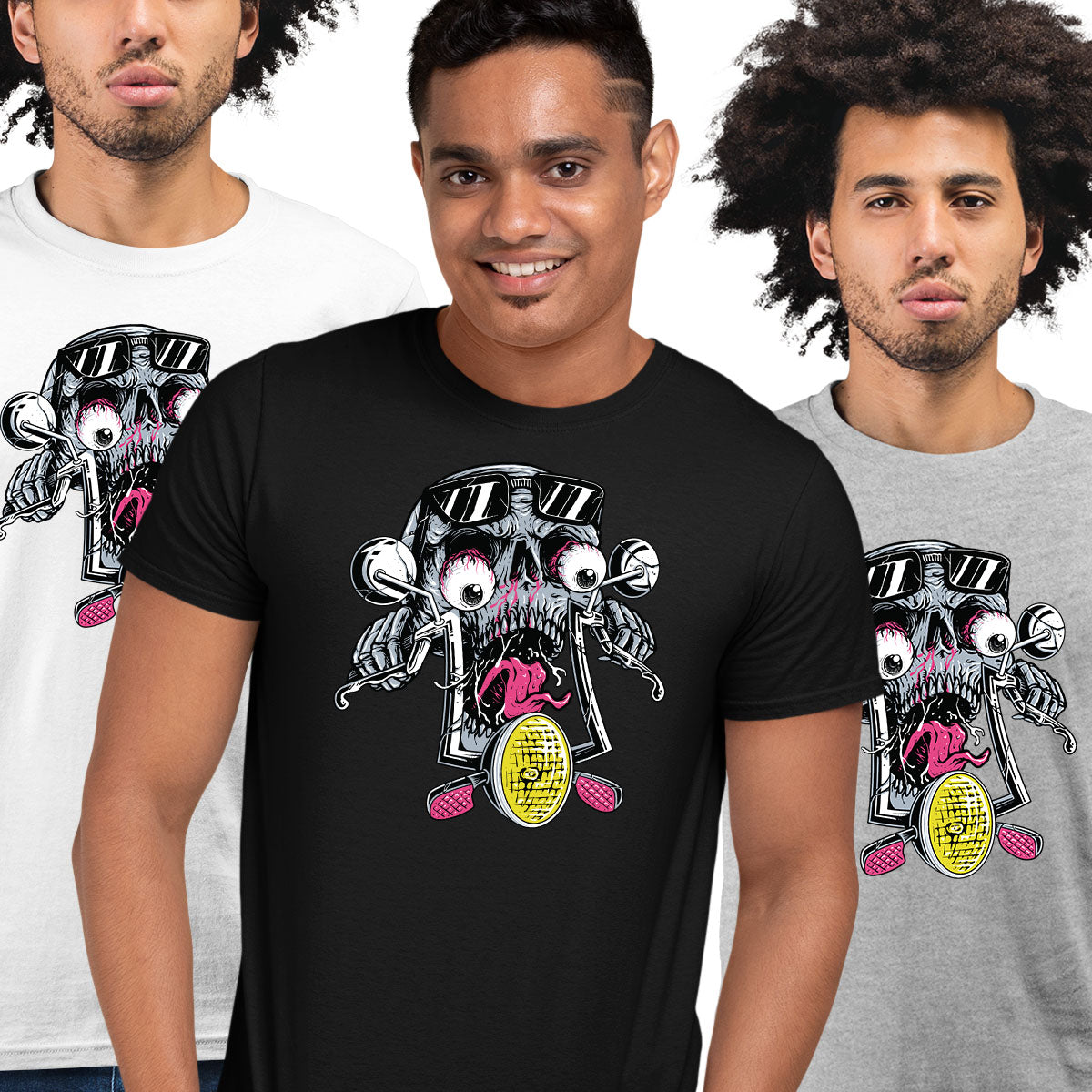 Skull Bike T-Shirt Mens Biker Motorbike Motorcycle Enthusiast Custom Bike Top - Kuzi Tees