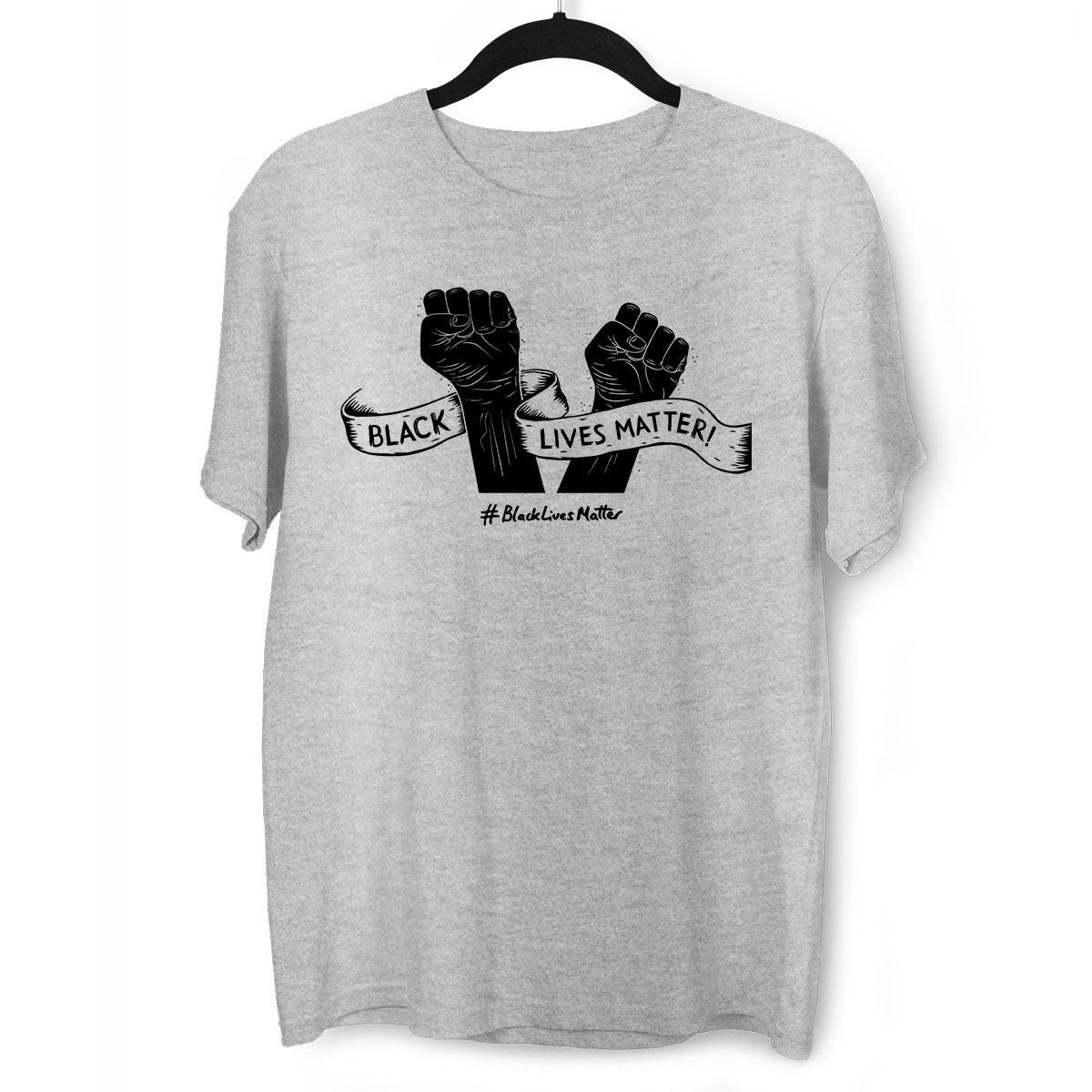 Black Lives Matter Anti-Racism Protest Black & White T-Shirt - Kuzi Tees