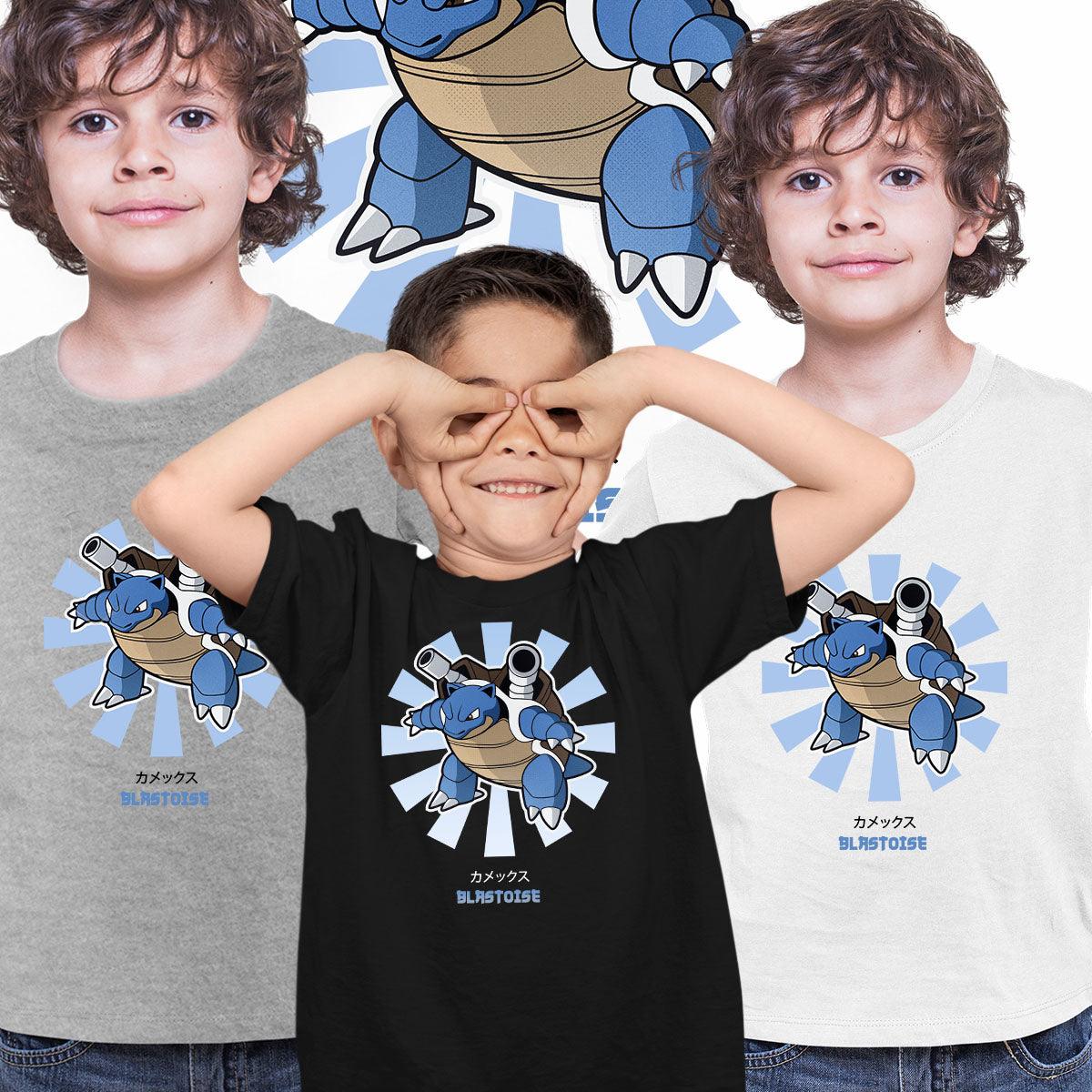 Blastoise Pokemon Movie Typography T-shirt for Kids - Kuzi Tees