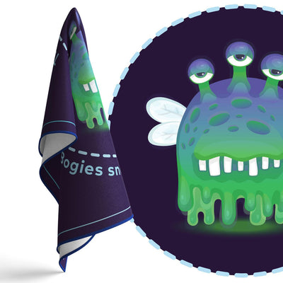 Bogies snot monster handkerchief 100% Cotton Perfect Gift - Kuzi Tees