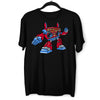 BoomBox Retro Vintage Robot Cassette Player Music Nostalgia White Black & Grey T-shirt - Kuzi Tees