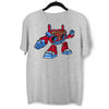 BoomBox Retro Vintage Robot Cassette Player Music Nostalgia White Black & Grey T-shirt - Kuzi Tees