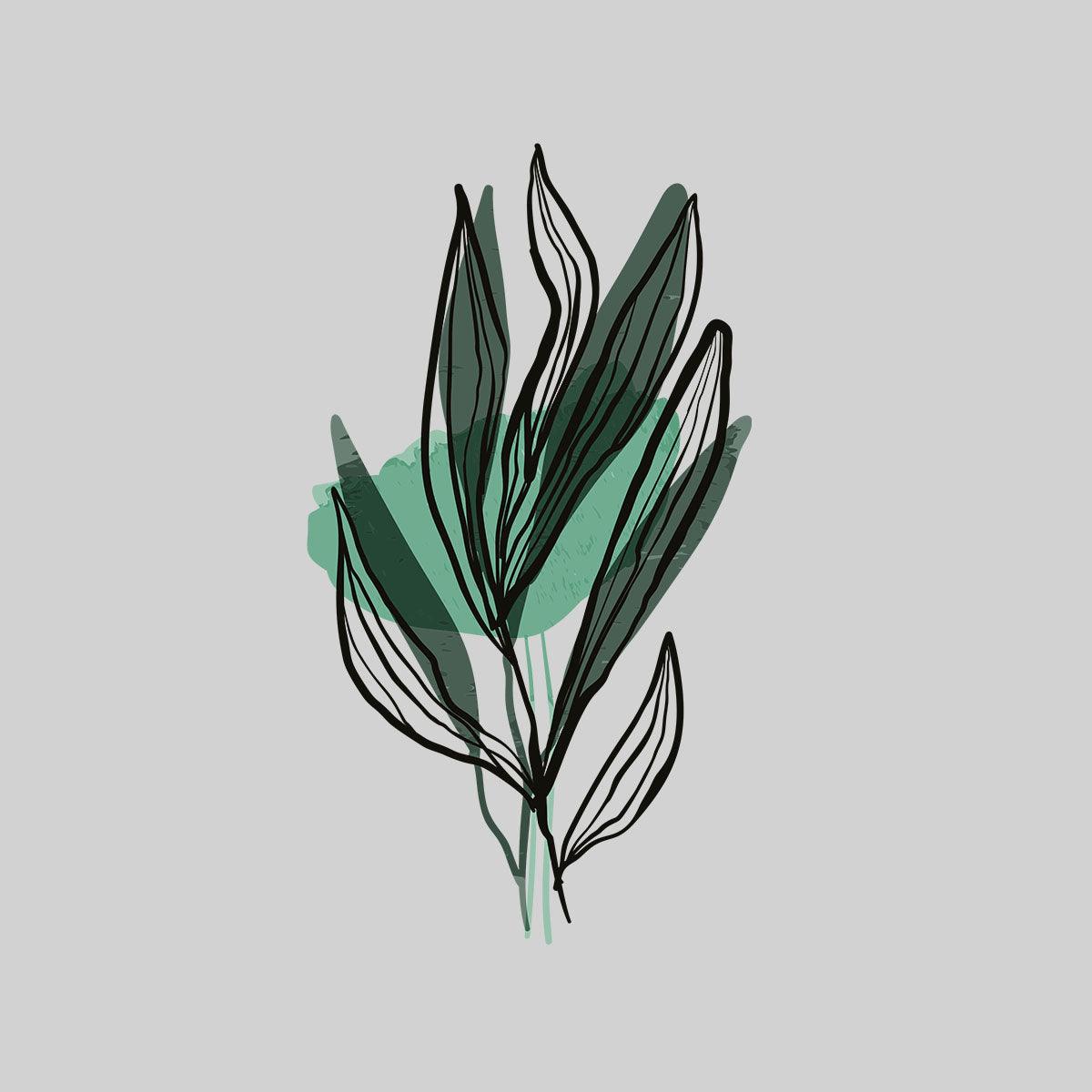 Botanical Leaf Floral T-Shirt Summer Colorful Art Print Plant Abstract T-shirt for Kids - Kuzi Tees