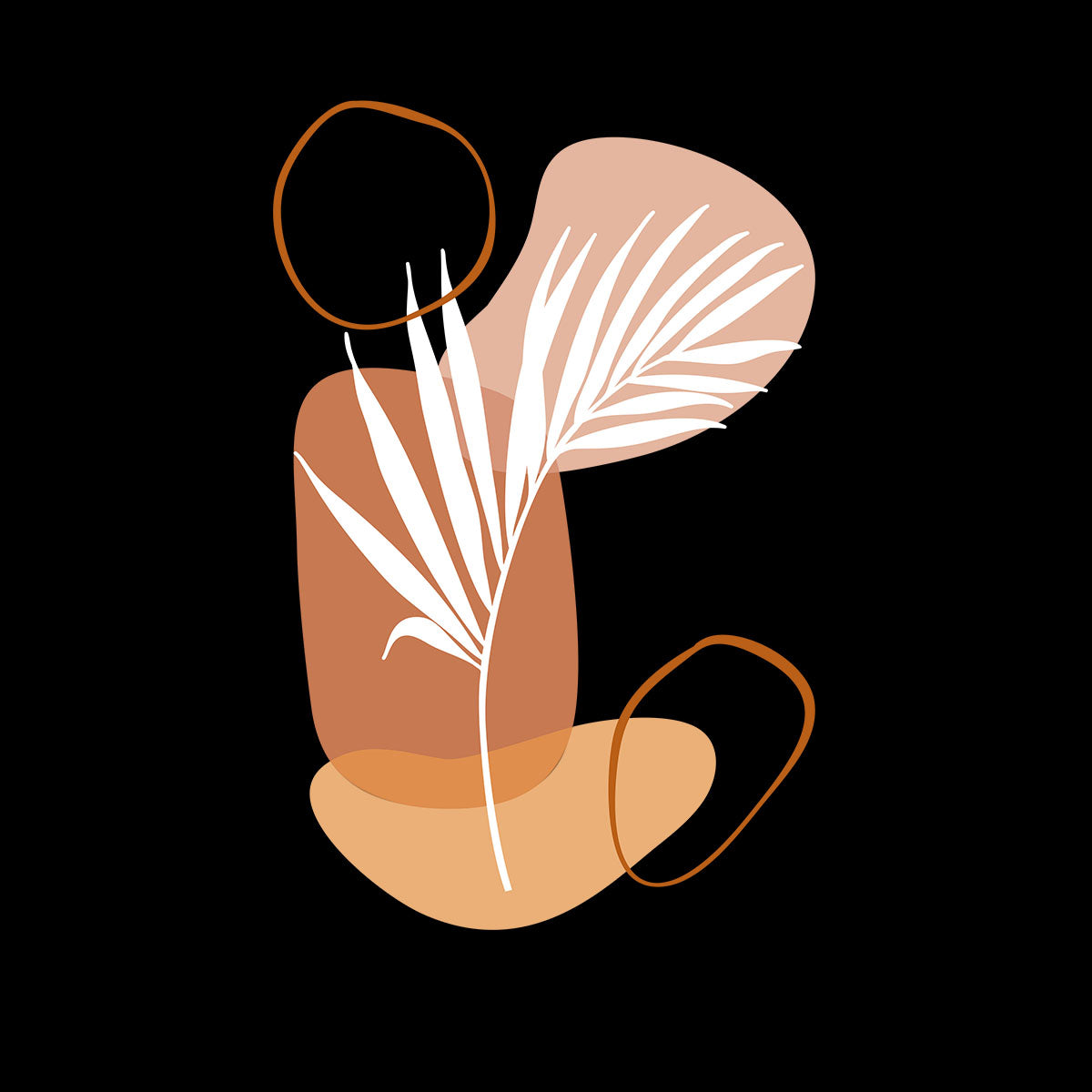 Minimal Botanical Plant Art Print T-Shirt Abstract Flower Short Round Neck Funny T-shirt for Kids - Kuzi Tees