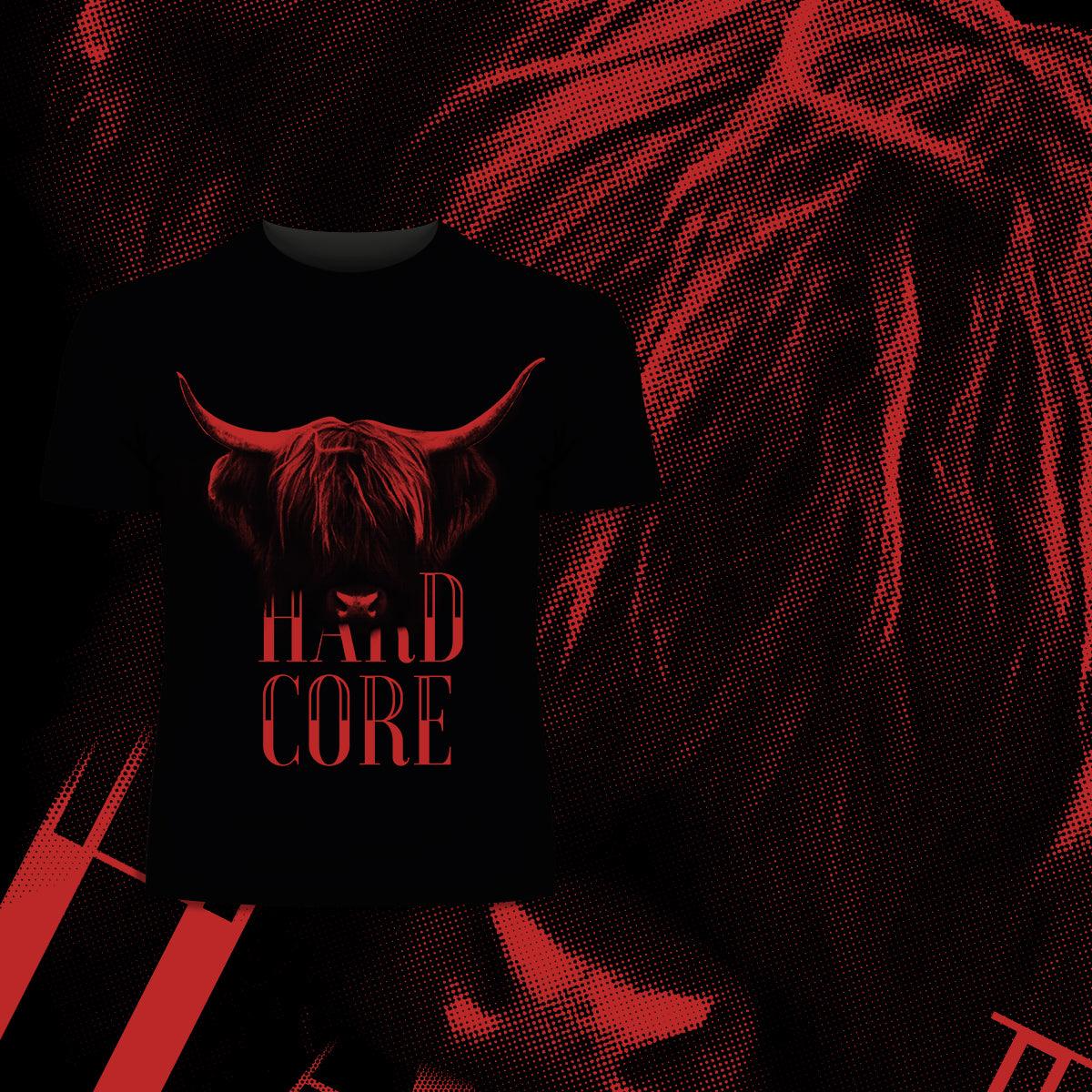 Hard Core Bull - Halftone Animal Hard Core T-Shirt - Kuzi Tees