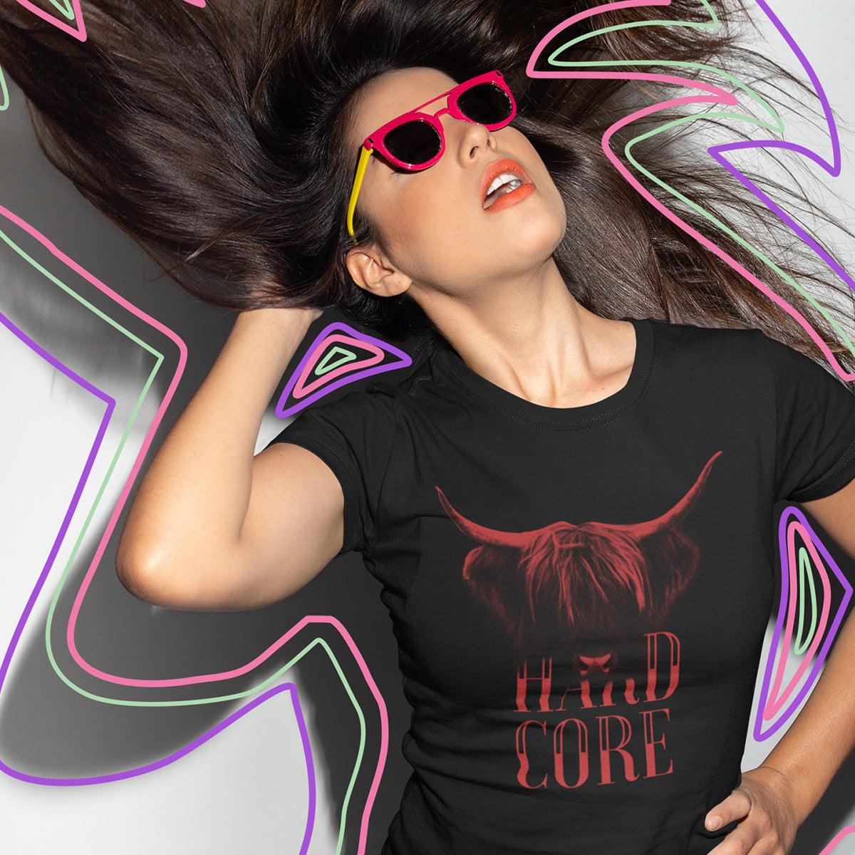 Hard Core Bull - Halftone Animal Hard Core T-Shirt - Kuzi Tees