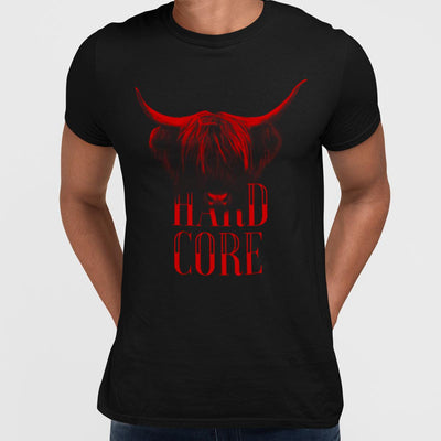 Hard Core Bull - Halftone Animal Hard Core T-Shirt - Kuzi Tees