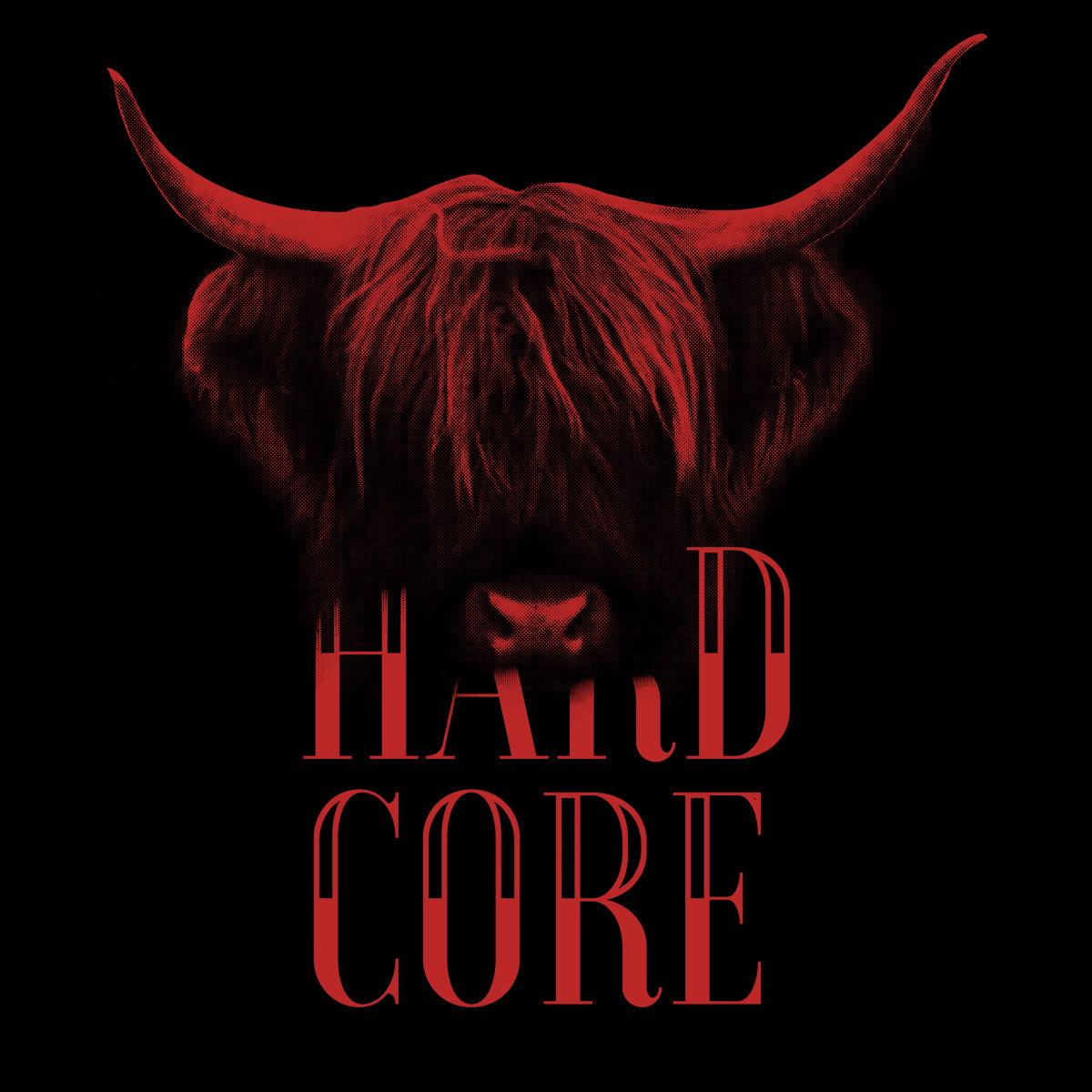 Hard Core Bull - Halftone Animal Hard Core T-Shirt - Kuzi Tees
