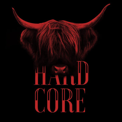 Hard Core Bull - Halftone Animal Hard Core T-Shirt - Kuzi Tees