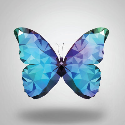Geometric Butterfly Low Poly A2 Print Poster Wall Art Triangular Abstract Unique - Kuzi Tees