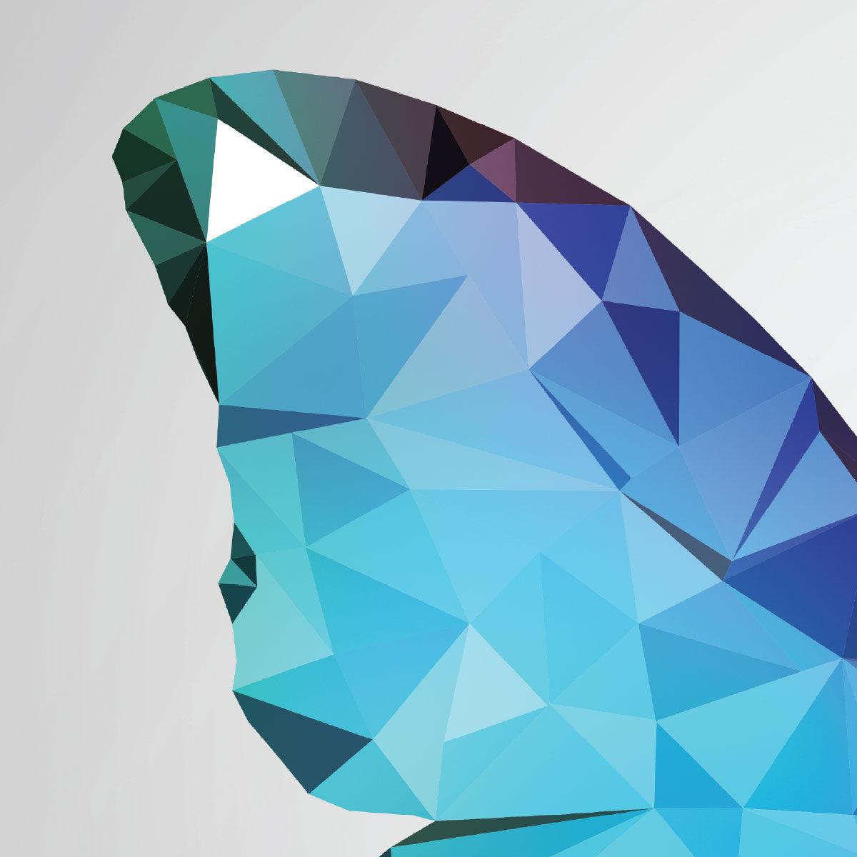 Geometric Butterfly Low Poly A2 Print Poster Wall Art Triangular Abstract Unique - Kuzi Tees