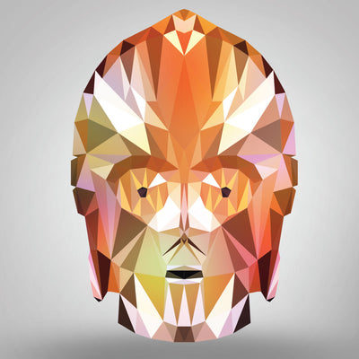 Low Poly CP3O Art Print Original Wall Unique Star Wars A2 Graphic Design - Kuzi Tees