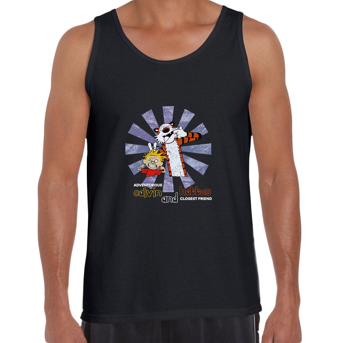 Calvin and Hobbes Retro Action Adventure Funny Gift Adults Unisex Tank Top - Kuzi Tees