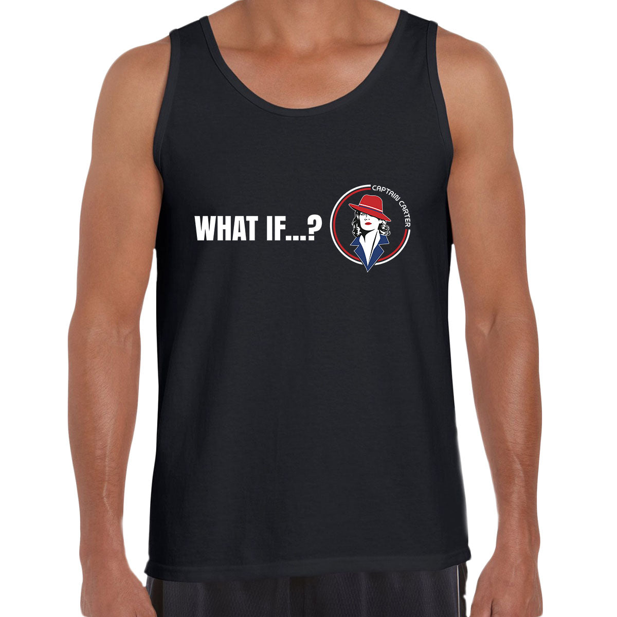 What IF ? Carter Captain Logo T-shirt Marvel Super Hero London Agent Unisex Tank Top - Kuzi Tees