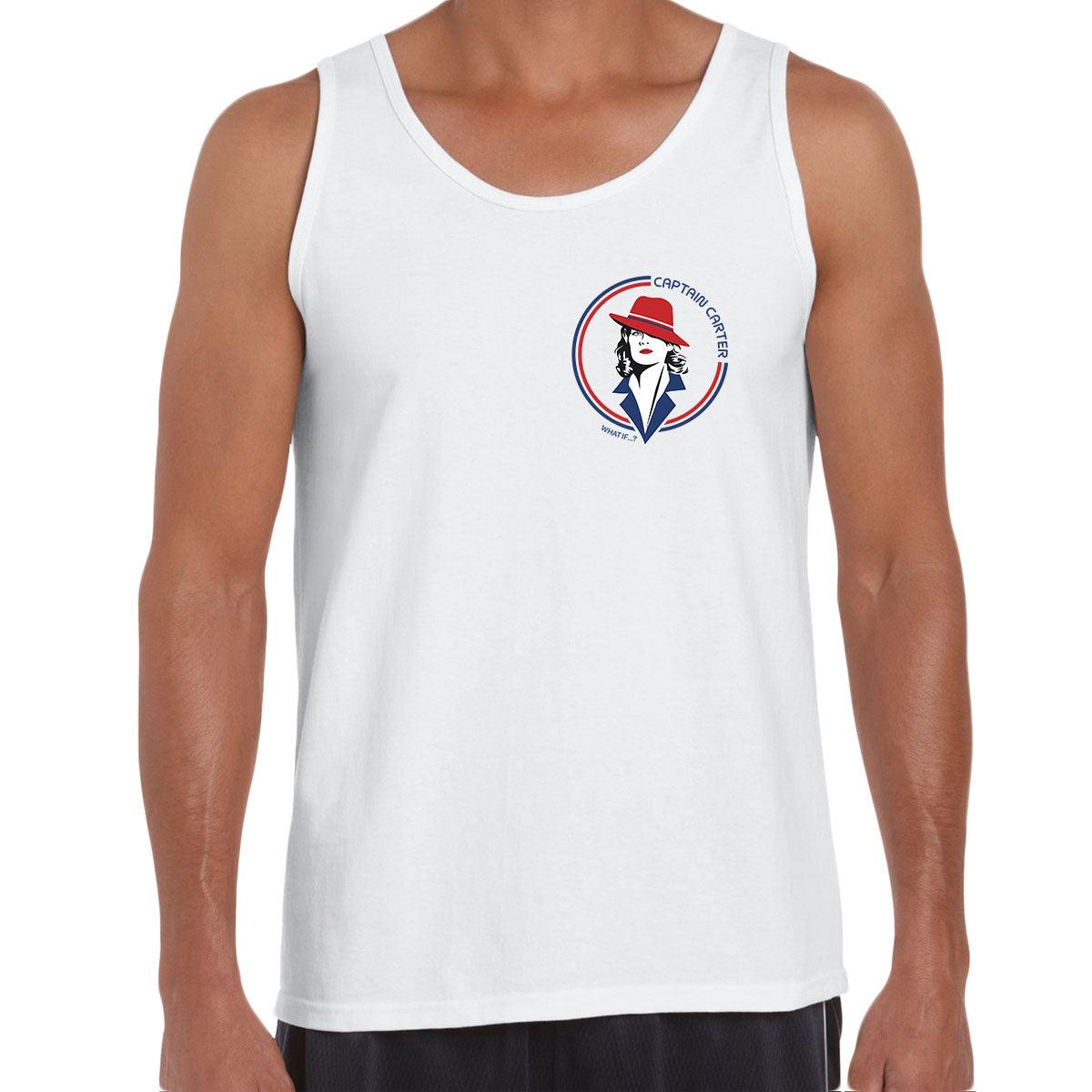 Carter Captain Pocket Logo Marvel Super Hero Unisex Tank Top - Kuzi Tees