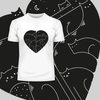 CUTE Cats Lovers Minimal Heart Shape Animal Unisex Crew Neck t shirt - Kuzi Tees
