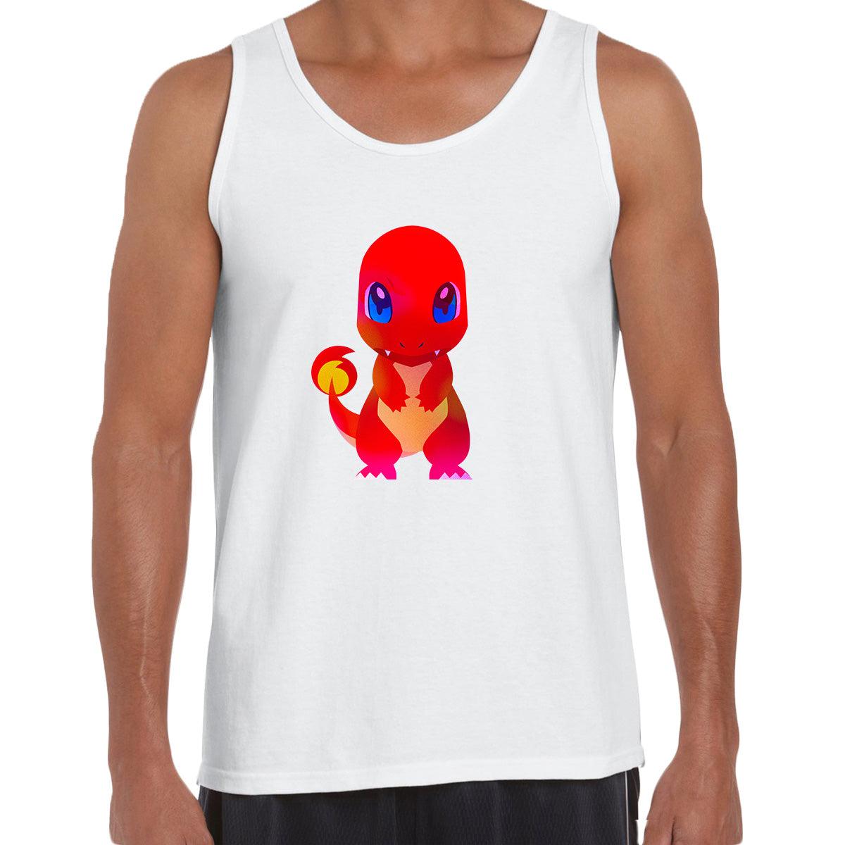 Charmander Fire Type Pokemon Black & White Tank-Top - Kuzi Tees