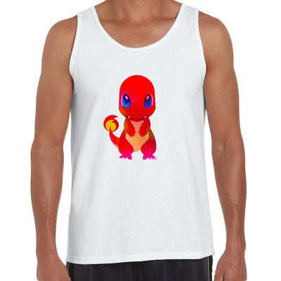 Charmander Fire Type Pokemon Black & White Tank-Top - Kuzi Tees