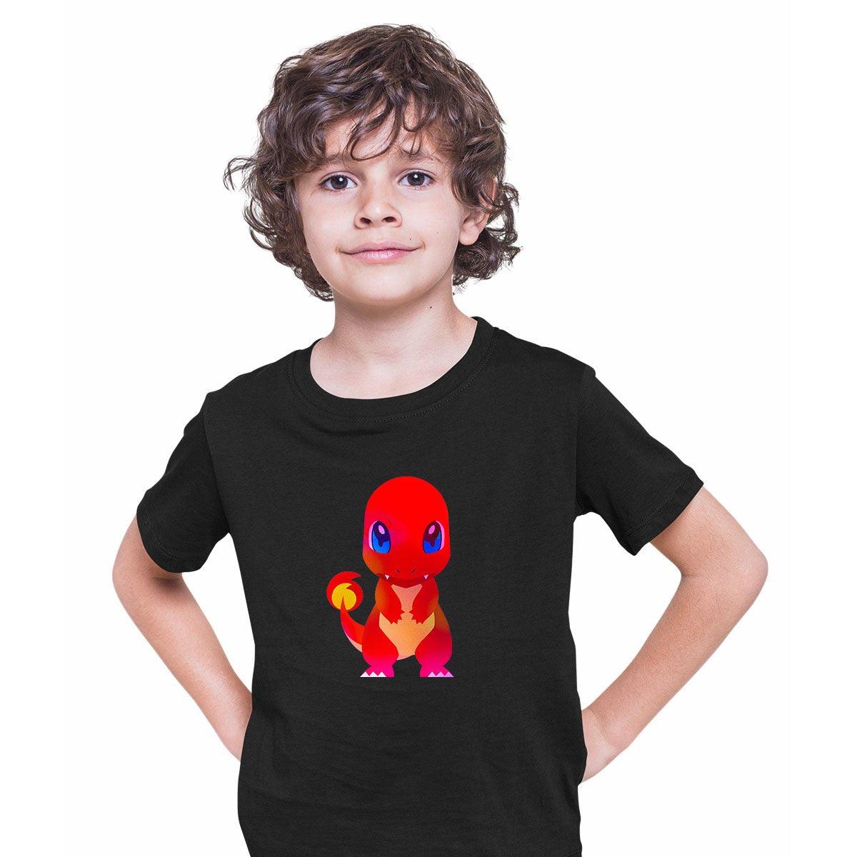 Charmander Pokemon Go Kids Black T-shirt 9-11 years - Discounted - Kuzi Tees