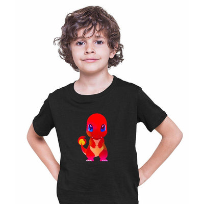 Charmander Pokemon Go Kids Black T-shirt 9-11 years - Discounted - Kuzi Tees