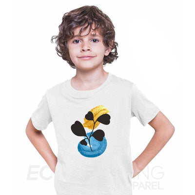 Botanical Blue Flower Plant Abstract T-shirt Novelty Crew Neck Birthday Summer T-shirt for Kids - Kuzi Tees