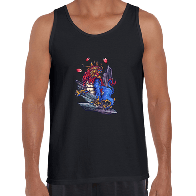 China Dragon Yin Yang Art, China Graphic Design Printed Unisex Tank Top - Kuzi Tees