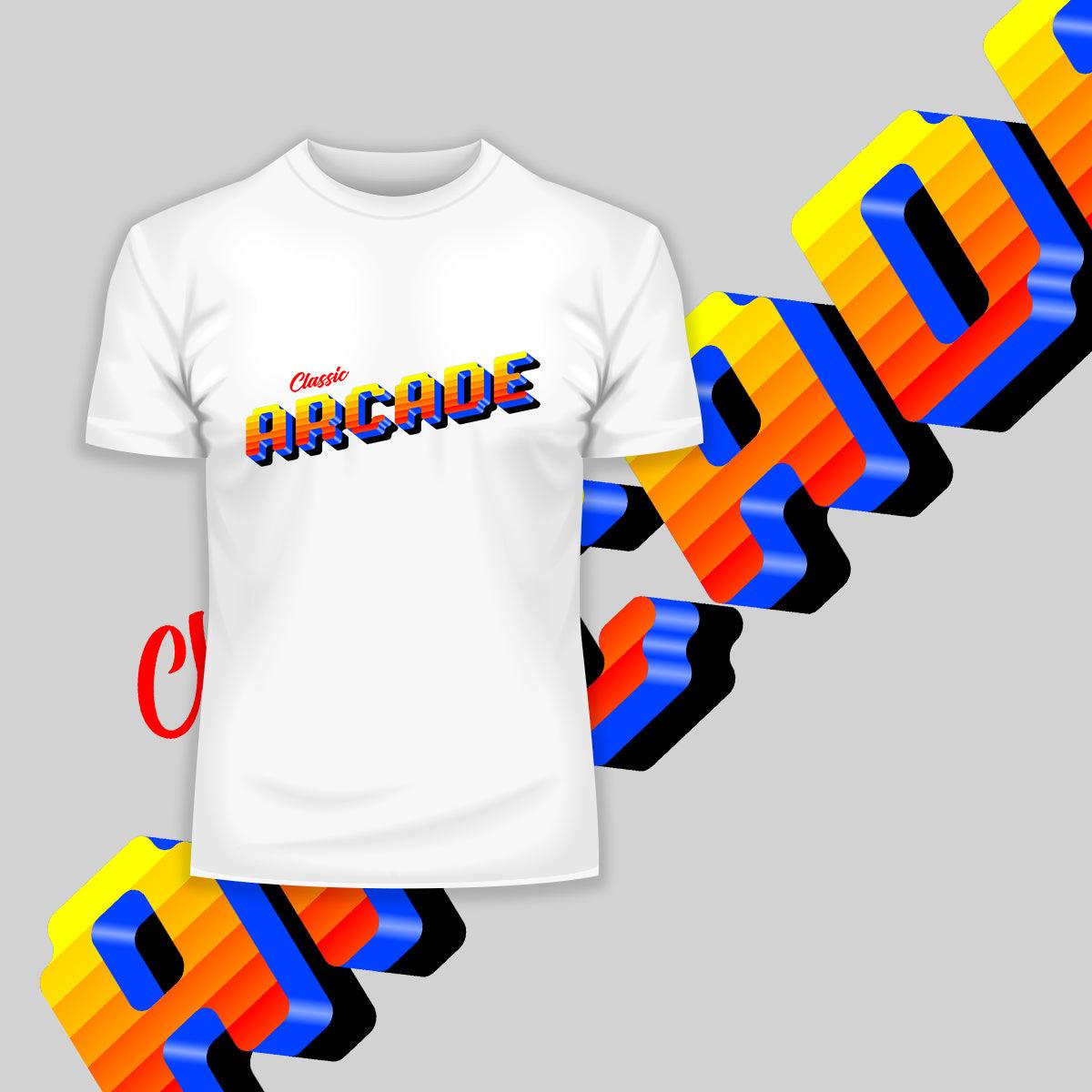 Classic Arcade Vintage Sign Retro 80's Style Crew Neck t shirt - Kuzi Tees