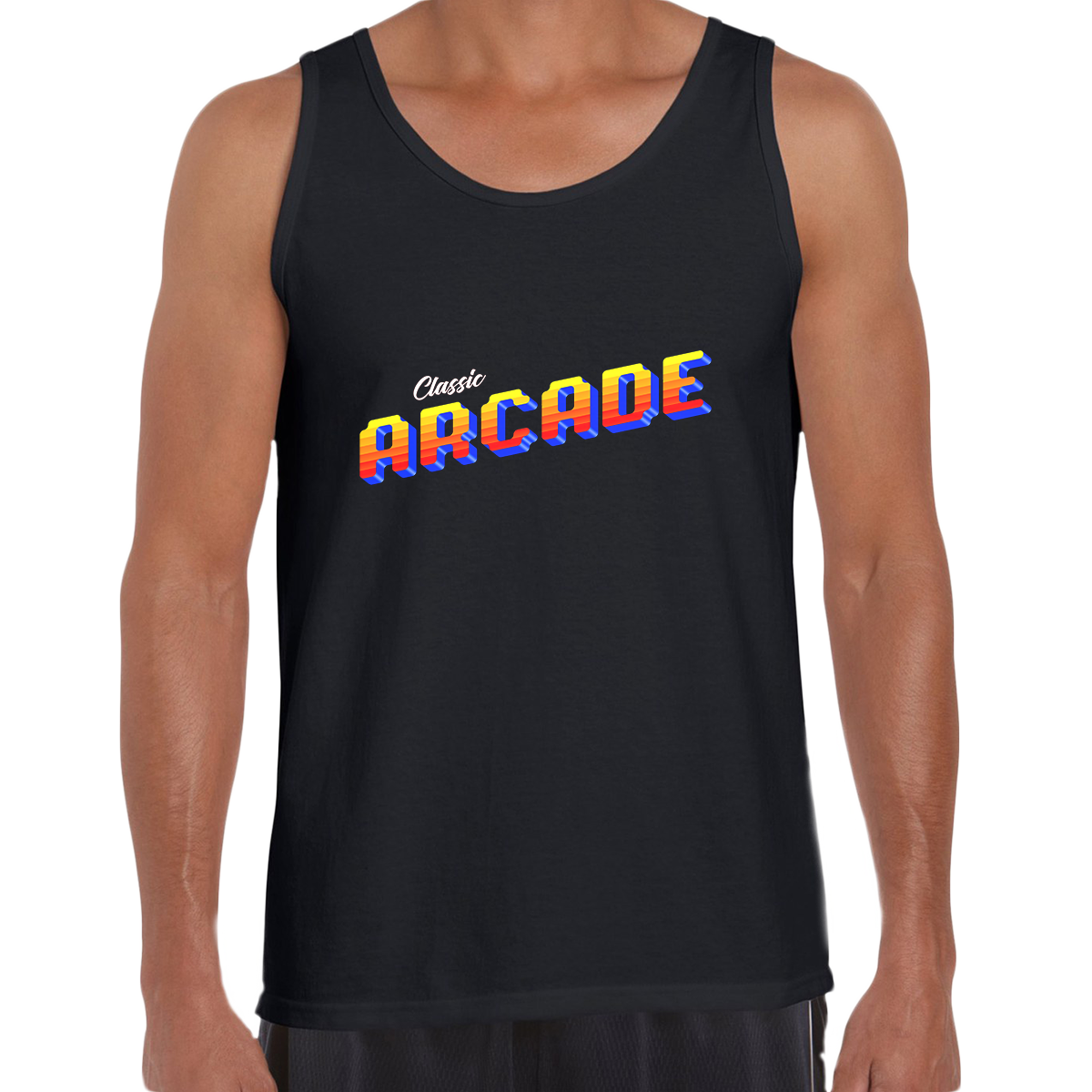 Vintage Arcade Sign Retro 80's Style Crew Neck Tank Top - Kuzi Tees