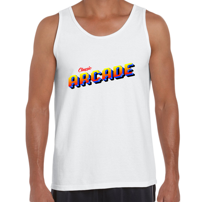 Vintage Arcade Sign Retro 80's Style Crew Neck Tank Top - Kuzi Tees