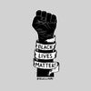Closed Palm Black Lives Matter Anti Racism Protest Black & White T-Shirt - Kuzi Tees