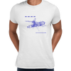 Men's Short Sleeve Communication Satellite Blue Print T-shirt - Kuzi Tees