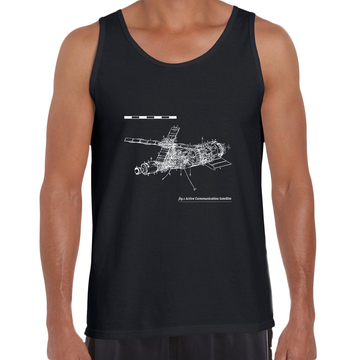 Sleeveless Communication Satellite Blue Print Unisex Tank Top - Kuzi Tees