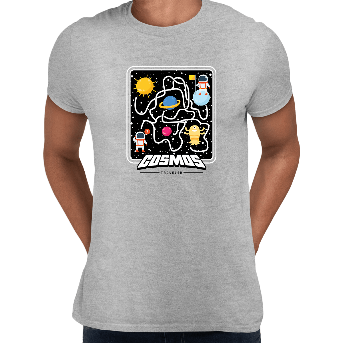 Cosmos Traveler Retro 8Bit Game Space shooter Unisex T-shirt - Kuzi Tees