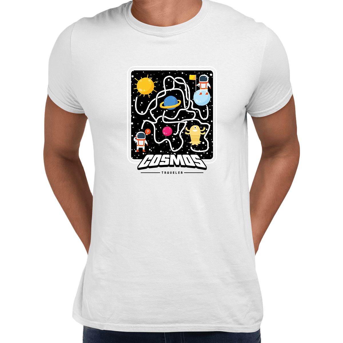 Cosmos Traveler Retro 8Bit Game Space shooter Unisex T-shirt - Kuzi Tees