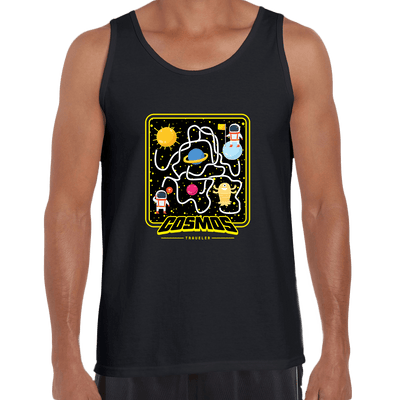 Cosmos Traveler Retro 8Bit Game Space shooter Unisex Tank Top - Kuzi Tees