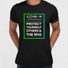 Covid19 Protect yourself others and the NHS - Black White & Black T-shirt - Kuzi Tees