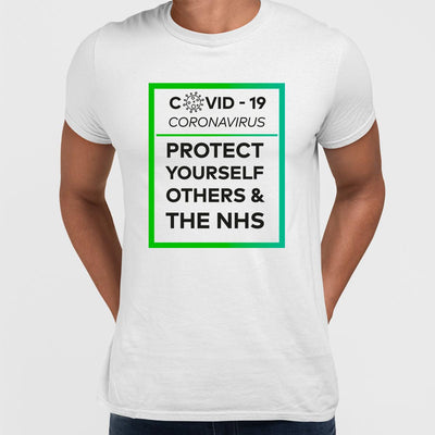 Covid19 Protect yourself others and the NHS - Black White & Black T-shirt - Kuzi Tees