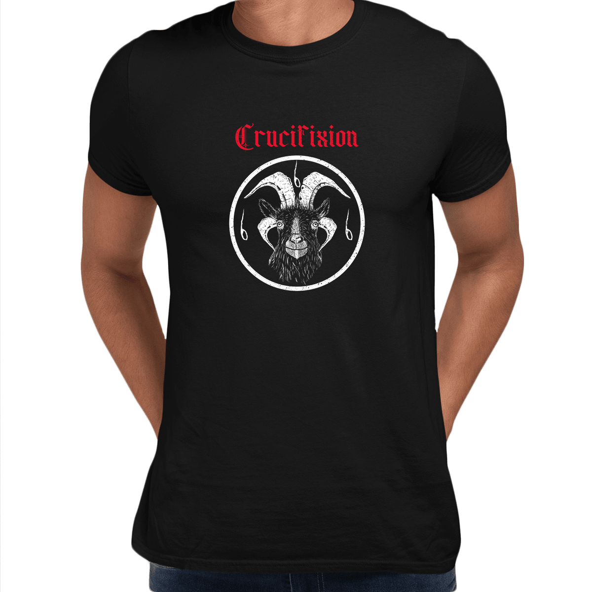 Crucifixion Dark Occult Hard Rock Unisex T-Shirt SKULL - Kuzi Tees