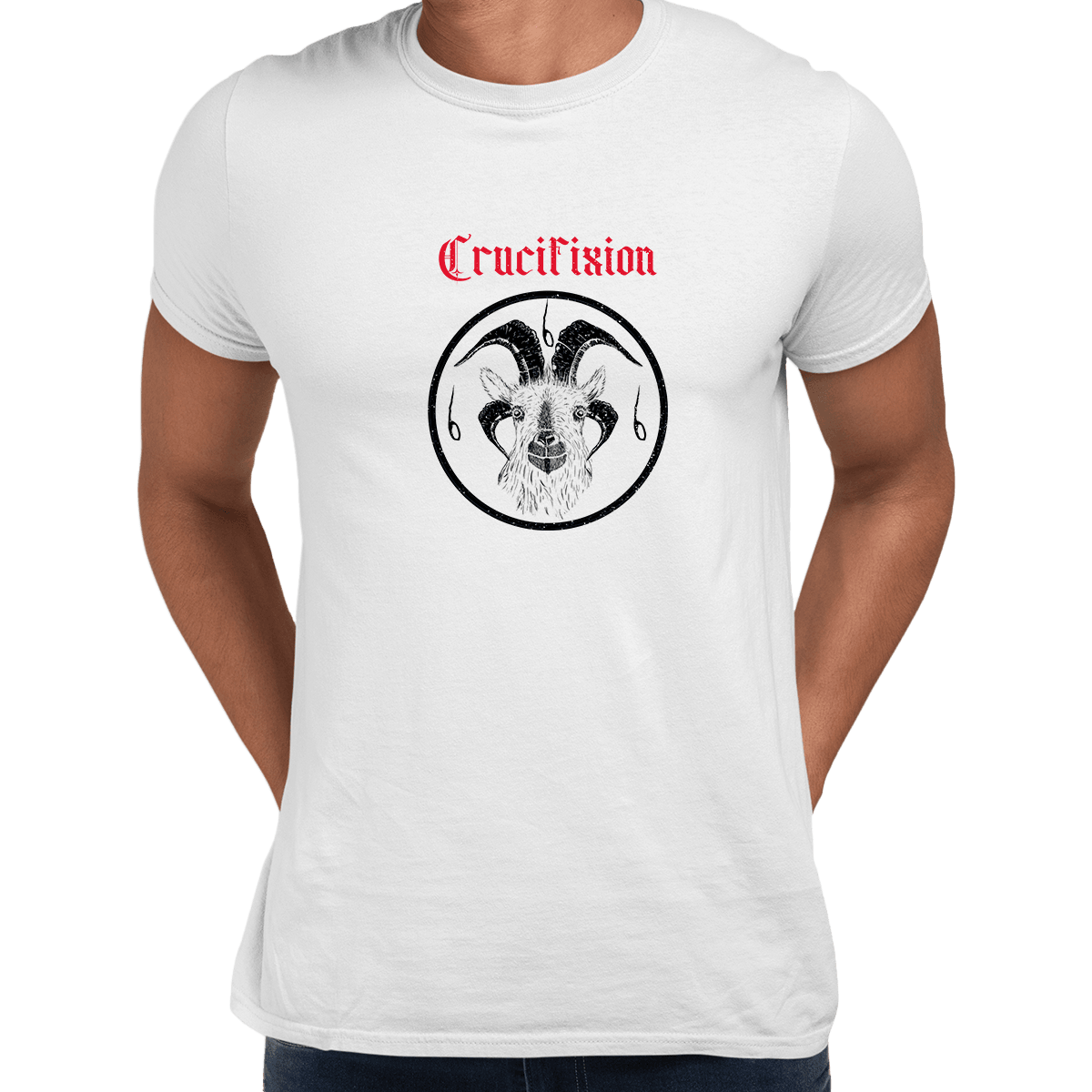 Crucifixion Dark Occult Hard Rock Unisex T-Shirt SKULL - Kuzi Tees