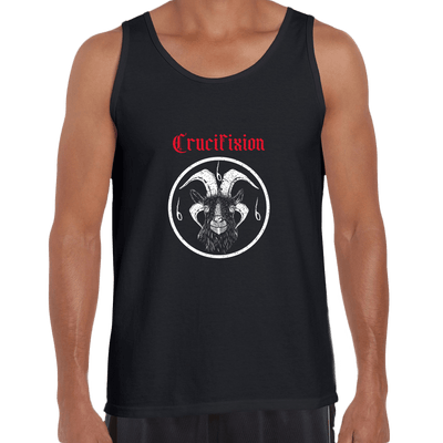 Crucifixion Dark Occult Hard Rock SKULL Unisex Tank Top - Kuzi Tees