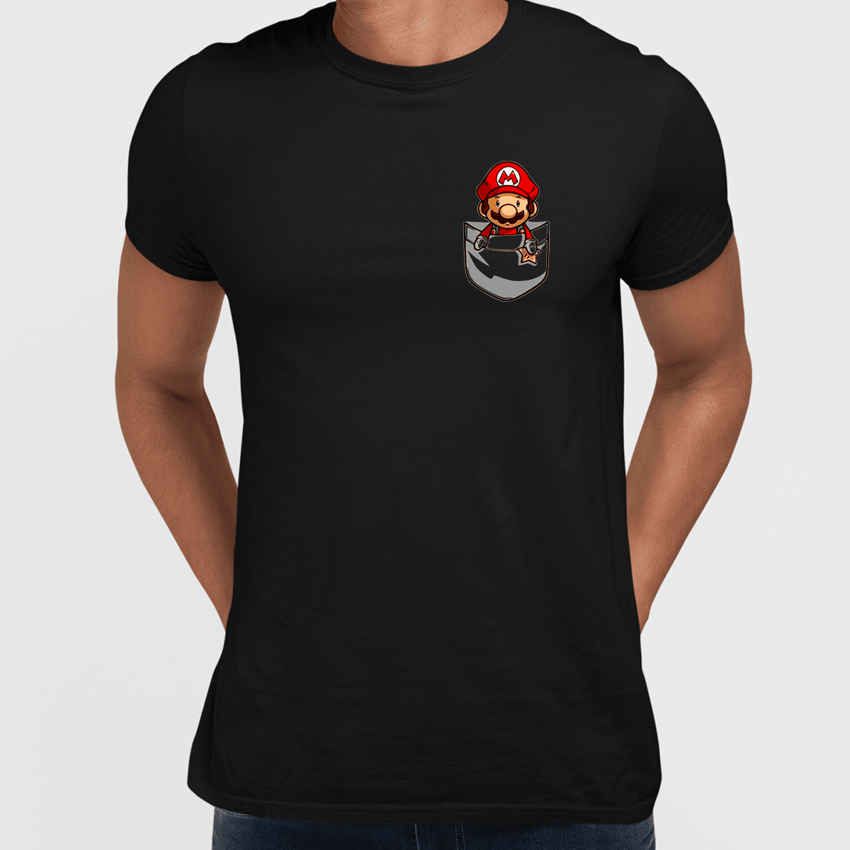 Cute Super Mario in the pocket Tee Nintendo SNES for All retro Minds - Kuzi Tees