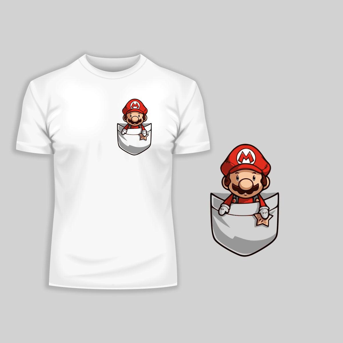 Cute Super Mario in the pocket Tee Nintendo SNES for All retro Minds - Kuzi Tees