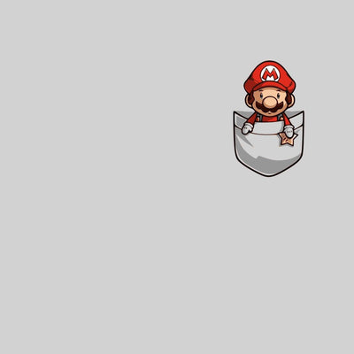 Cute Super Mario in the pocket Nintendo SNES for All retro Minds White M Unisex T-Shirt - Discounted - Kuzi Tees